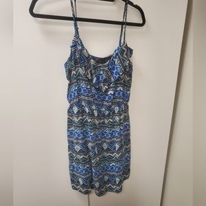 Apt 9 Blue and Black Patterned Mini Dress